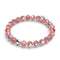 Bracelet en verre à bulles en argent sterling 925 | Meringue magenta